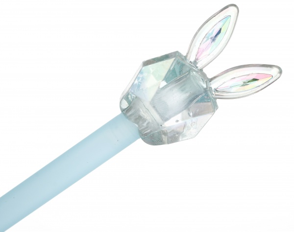 Ручка гелевая Хрустальный зайчик голубая чернила синие 