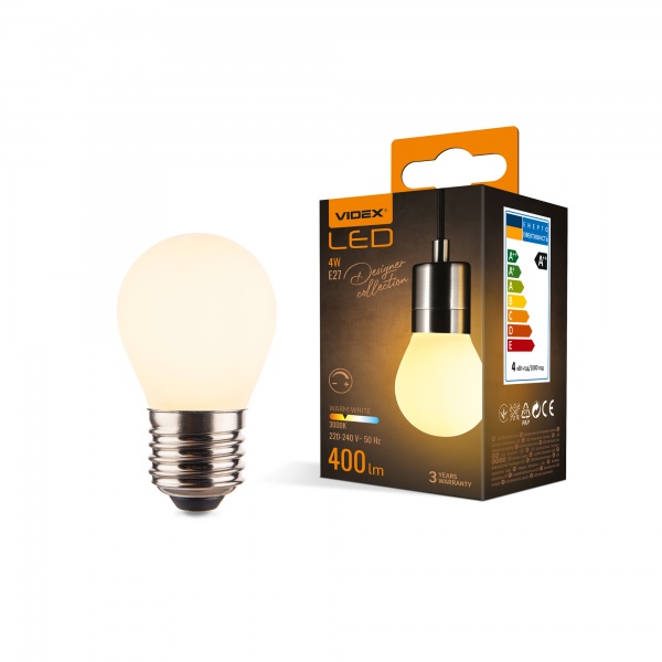Лампа світлодіодна Videx FIL VL-DG45MO G45 4 Вт E27 3000 К 220 В жовта 27624 