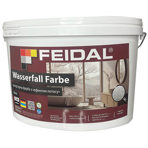 Фарба силіконова Feidal Wasserfall Farbe глибокий мат білий 5л