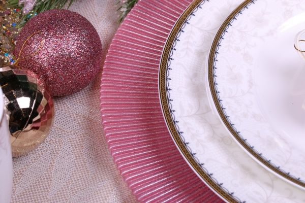 Блюдо Glimmer 33 см рожеве Dekor Cam 