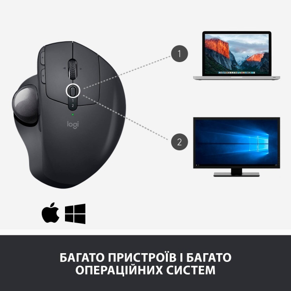 Мышка Logitech Bluetooth Mouse MX Ergo graphite (910-005179) 