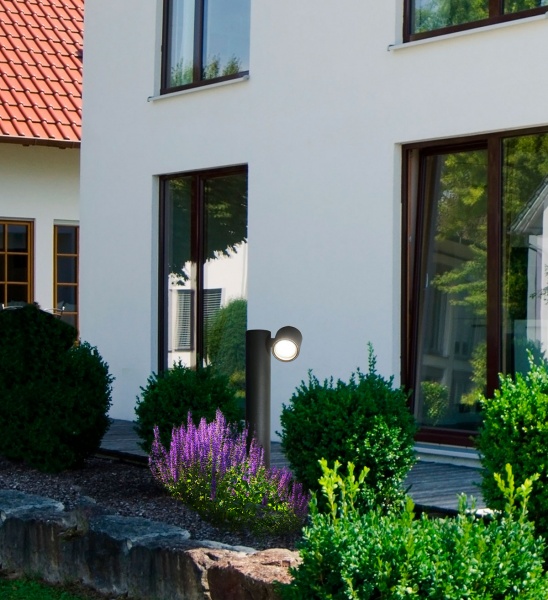 Столбик Polux Pino 44 см GU10 IP44 черный 