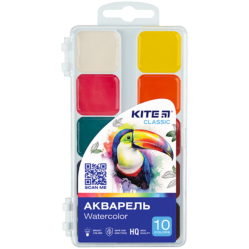 Краски акварельные Classic 10 шт. K-060 KITE