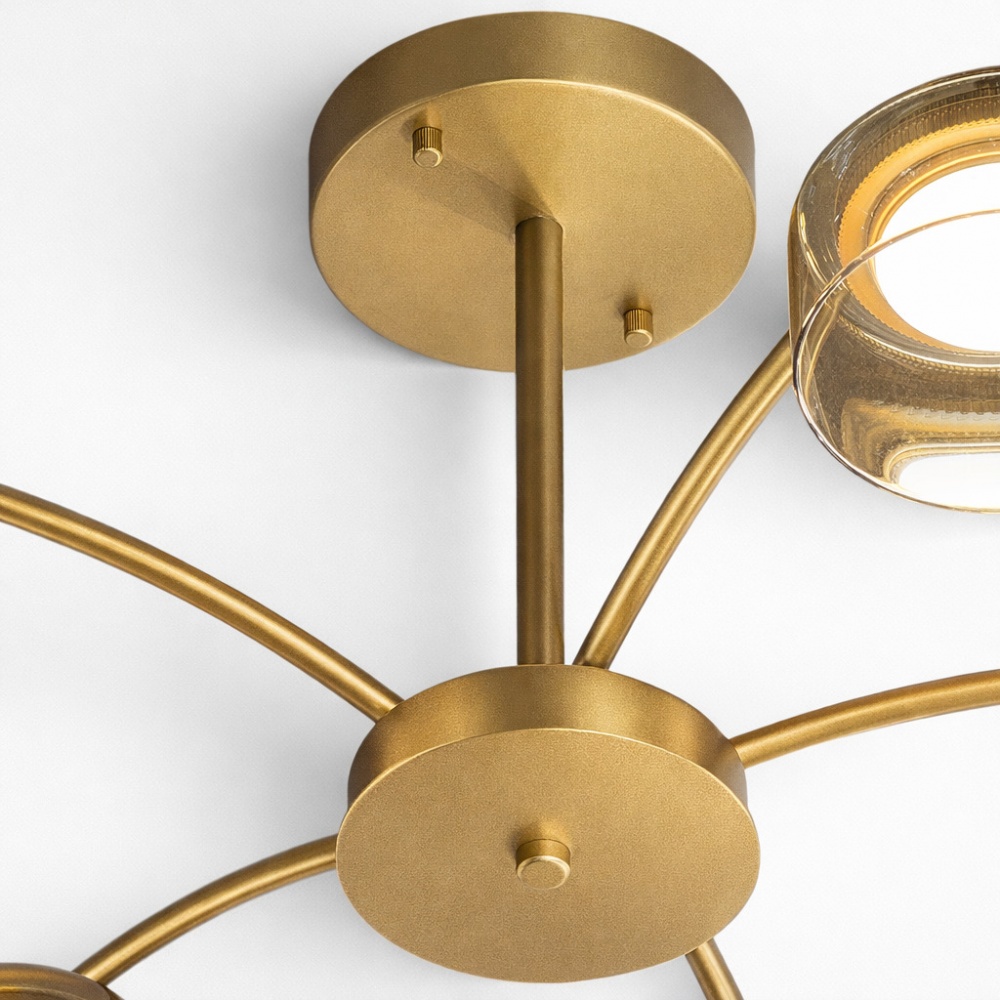 Люстра потолочная LIGHT SET DUSHA MS241 5x12 Вт GX53 золото/янтарь