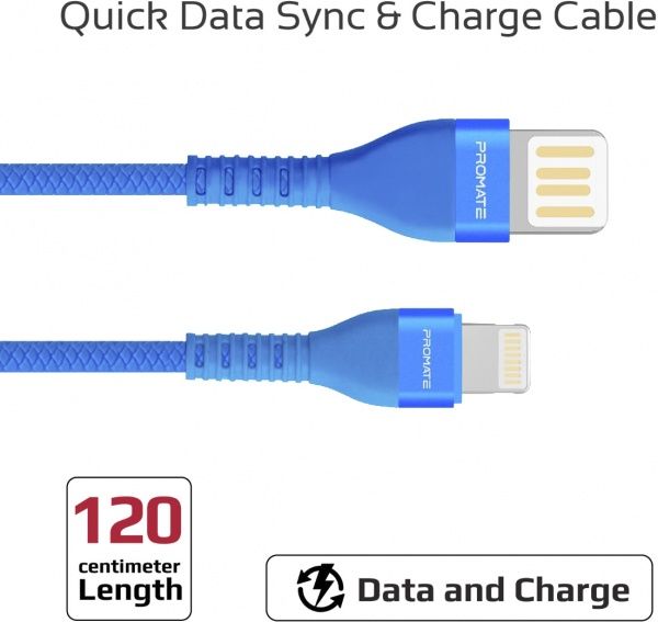Кабель Promate Vigoray-I USB-Lightning 2А 1,2 м синий (vigoray-i.blue) 