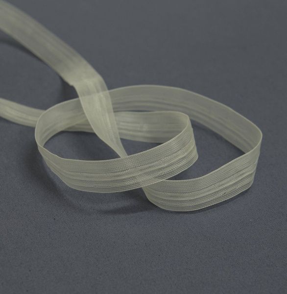 Тасьма для римських штор з петельками і тунелькою прозора, 18 мм