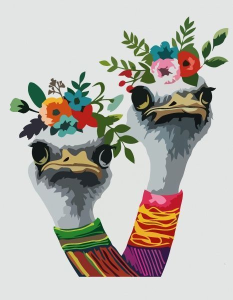 Картина за номерами Страуси у вінку Rosa Start 