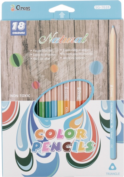 Набор цветных карандашей Nature 18 шт голубой