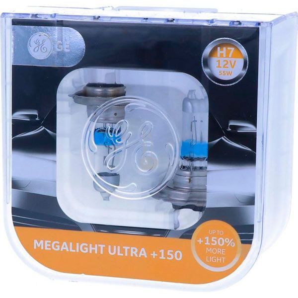 Лампа галогенна GENERAL ELECTRIC Megalight Ultra +150 (58520XNU) H7 PX26d 12 В 55 Вт 2 шт