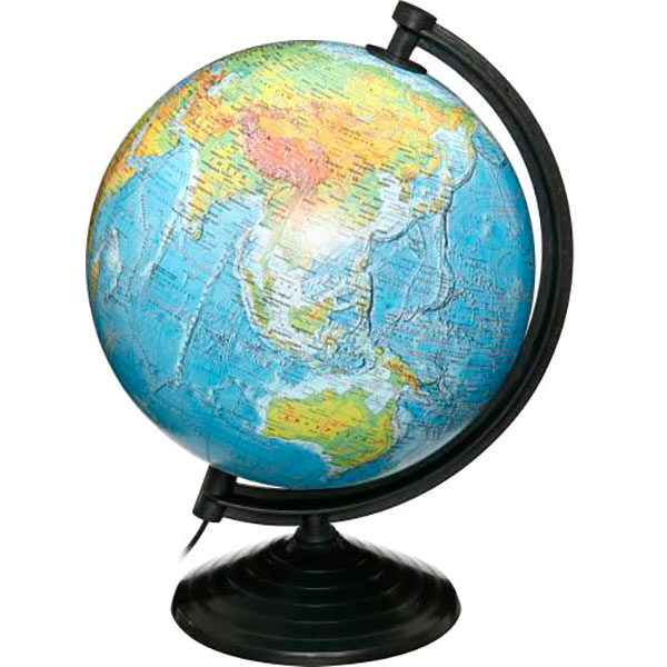 Глобус фізичний 26 см із підсвічуванням