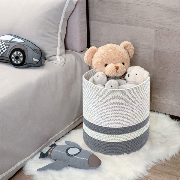 Корзина для хранения MVM TH-16 GRAY/WHITE 450x410x410 мм