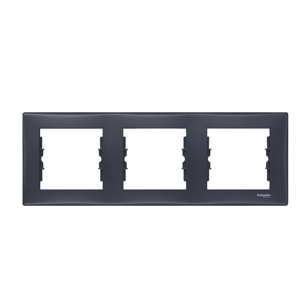 Рамка трехместная Schneider Electric Sedna горизонтальная графит SDN5800570