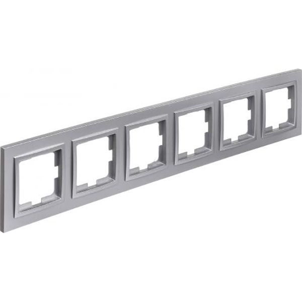 Рамка шестимісна Mono Despina універсальна сріблястий 102-210000-166