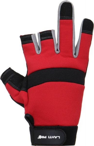 Перчатки Lahti Pro защитные без 3 пальцев с покрытием микрофибра XL (10) L