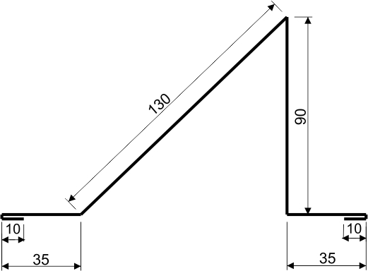 Снігозатримувач півмісяць Tile коронка RAL 7024 графітово-сірий