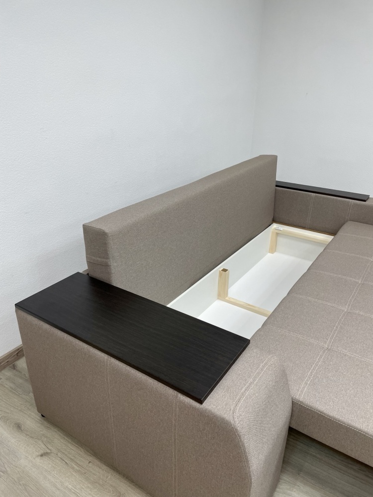 Диван прямий Елегант ЕпіСофт Діжон права ніша капучино 2400x1060x890 мм