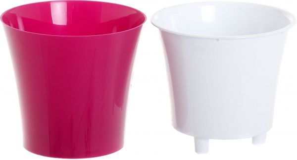 Горщик пластиковий Santino Арте круглий 0,6л ліловий/білий 