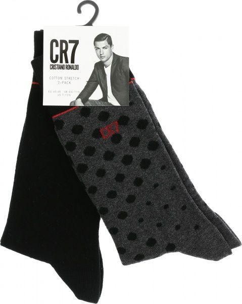 Шкарпетки CR7 8272-80-109 2 пари сірий із чорним р.40-46