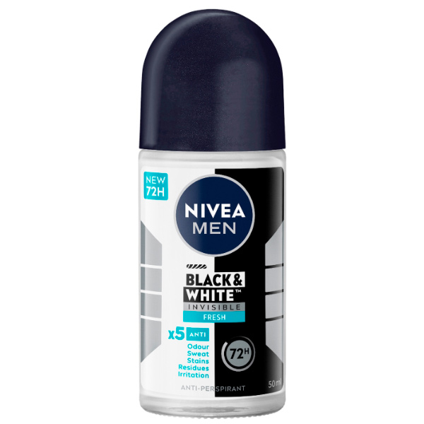 Антиперспирант для мужчин Nivea Черное и белое Невидимый Fresh 50 мл