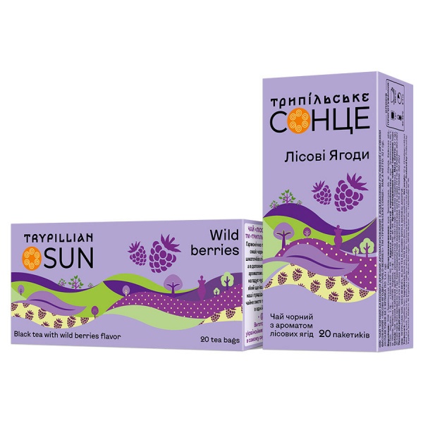 Чай черный Трипільське Сонце Лесные ягоды 20 шт. 32 г 