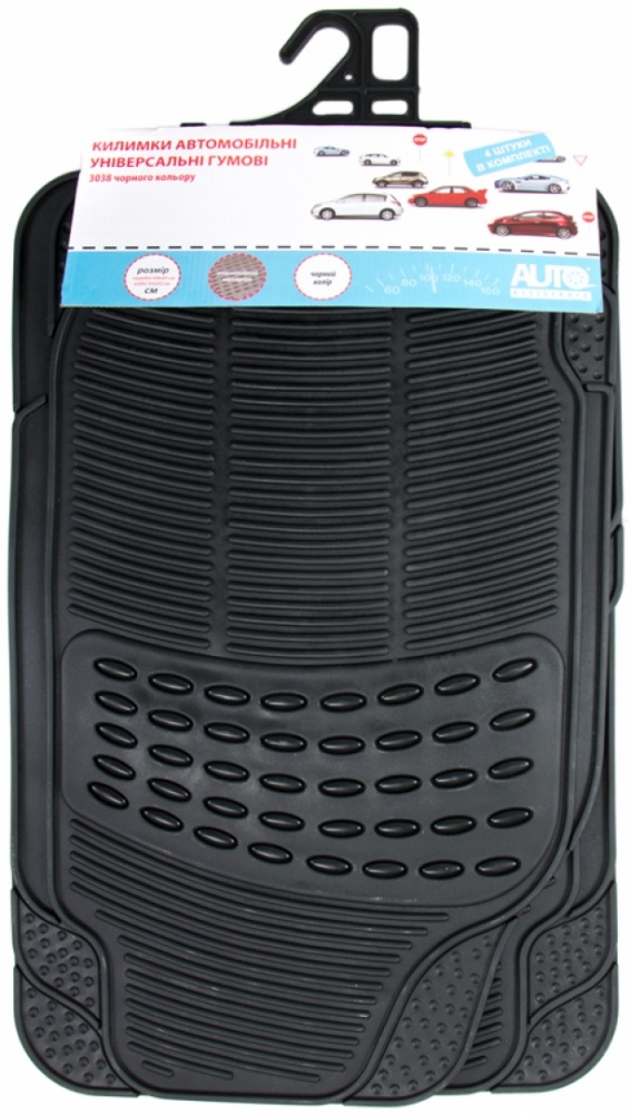 Коврики автомобильные Auto Assistance 3038 black 4 шт. универсальные