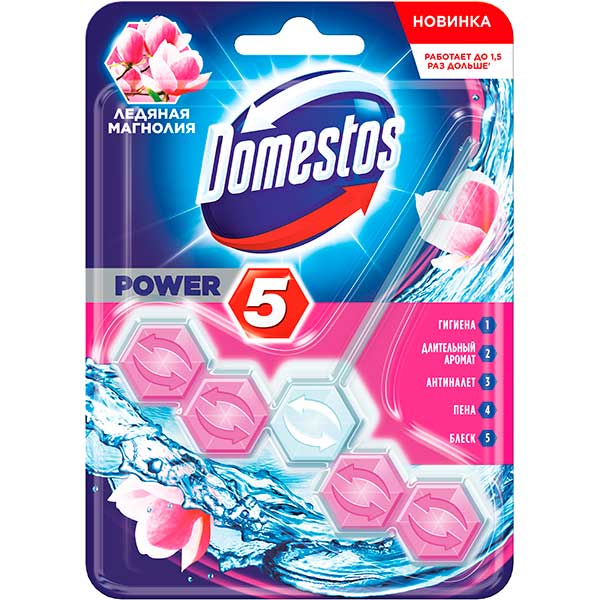 Туалетний блок Domestos Power 5 Крижана магнолія 67454578 