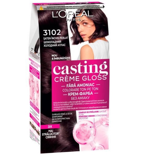Краска для волос Casting CASTING Creme Gloss №3102 холодный темно-каштановый