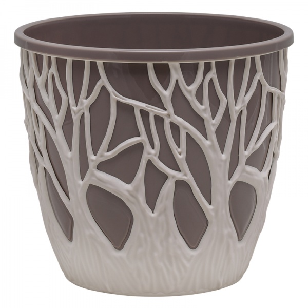 Кашпо Форест круглий 3,5 л пудровий/мокко (КШ-0977) 