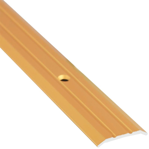 Порожек алюминиевый анодированный Braz Line рифленый с отверстиями 25x900 мм золото