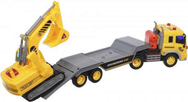 Екскаватор Shantou з тягачем і платформою 1:16