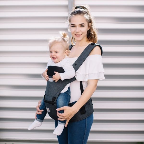 Эрго-рюкзак Хипсит 6 в 1 Love & Carry серый с черным Хіпсіт 