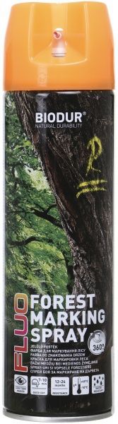 Краска аэрозольная Biodur для маркировки леса оранжевый 500 мл