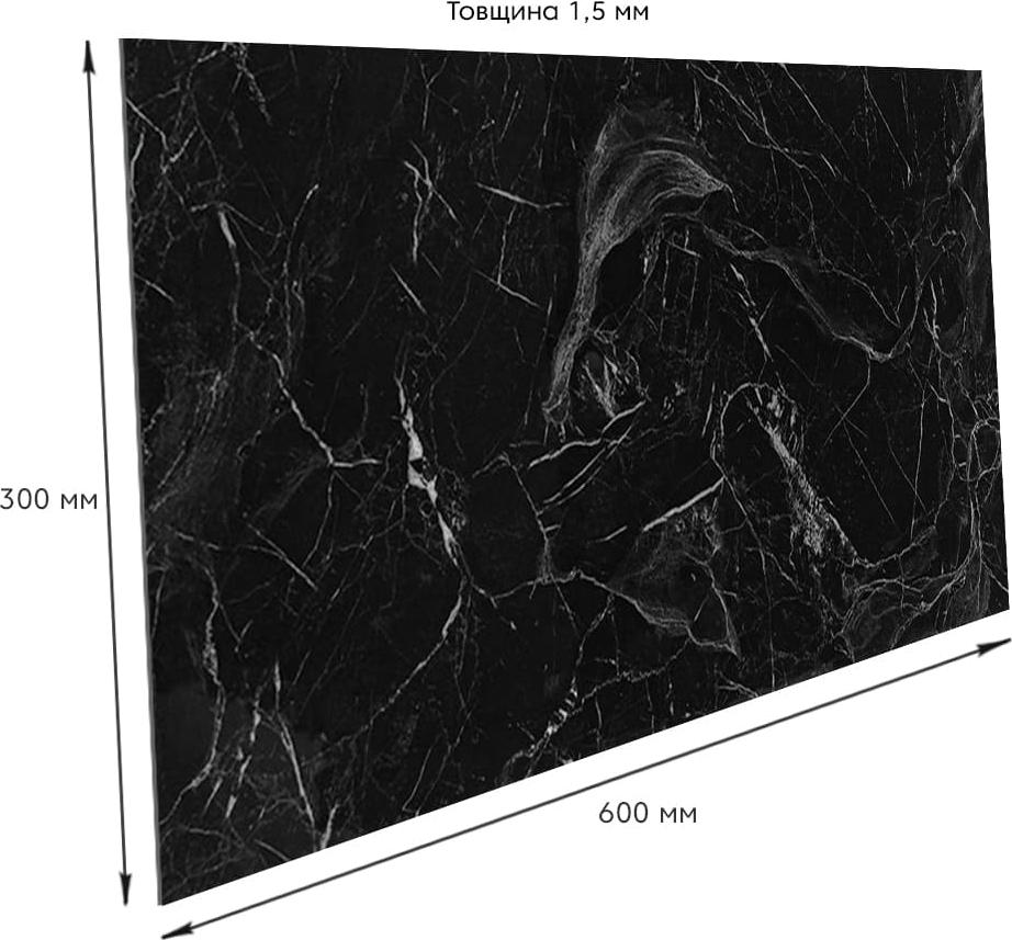 Плитка виниловая самоклеящаяся Sticker Wall черный мрамор 600х300х1,5 мм (СВП 106)