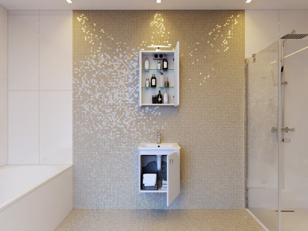 Тумба підвісна ЮВЕНТА Тумба Novara - 50 підвісна біла з умивальником Urban-50