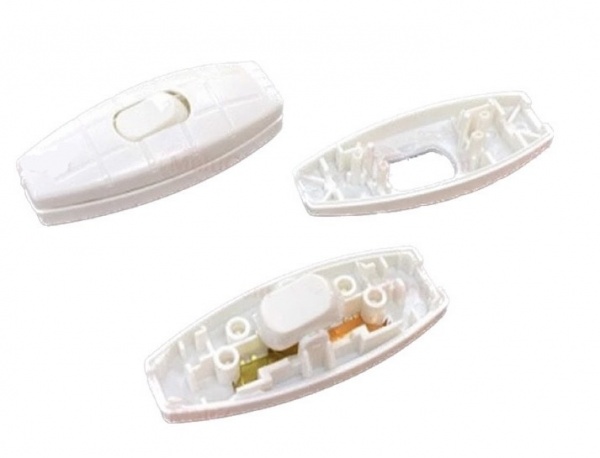 Вимикач для бра одноклавішний ON-OFF Daier без підсвітки білий 5-0516У