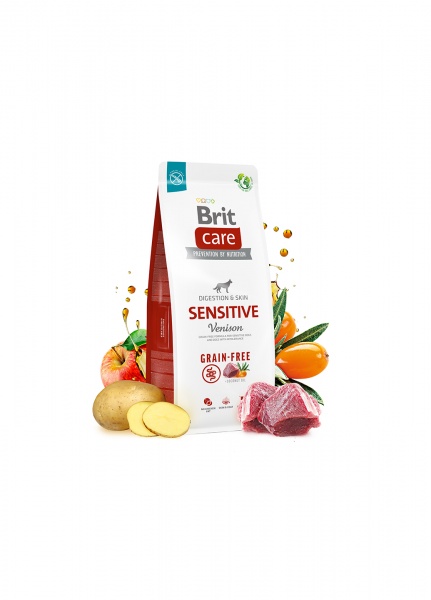 Корм сухий беззерновий для усіх порід Brit Care Grain-free Sensitive з олениною 12 кг