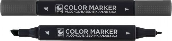 Маркер художній STA 3202 двосторонній 0.7 / 1-7 мм STA3202-CG7 холодний сірий 7 