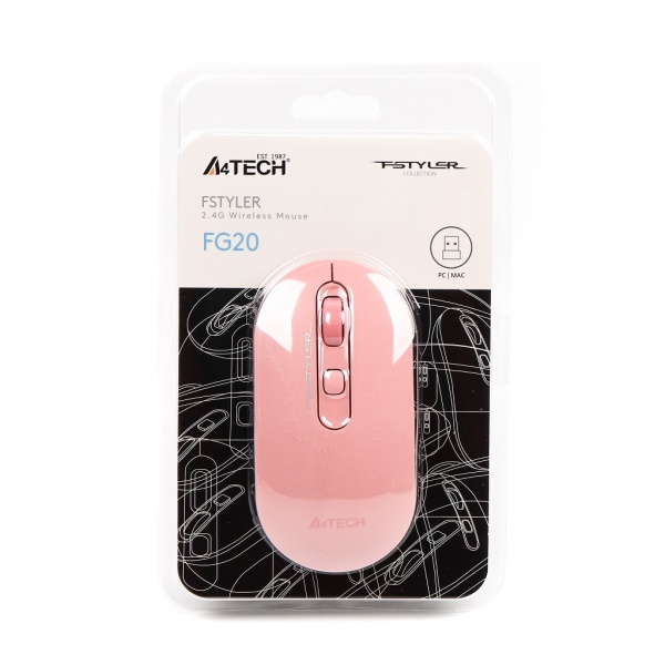 Мишка A4Tech FG20 (Pink), безпроводова 2000dpi 