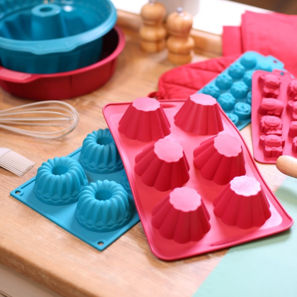 Форма для кексов Magic Ring Лапки, 18.5х14х1.7 см 6 шт бирюза Flamberg Smart Kitchen