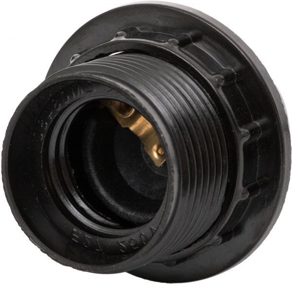 Патрон электрический  ЕМТ с гайкой E27 карболит черный 22-0110