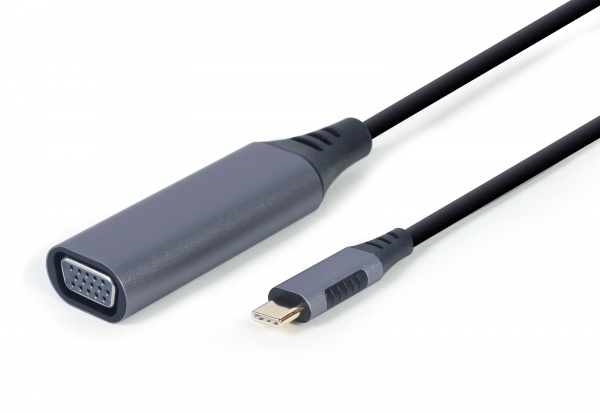 Переходник Cablexpert USB Type-C на VGA, Full HD 0,15 м grey (A-USB3C-VGA-01) 