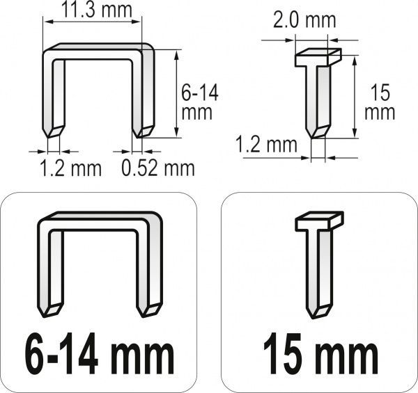 Степлер YATO YT-70021 6-14 мм., тип 53, регулювання, цвяхи