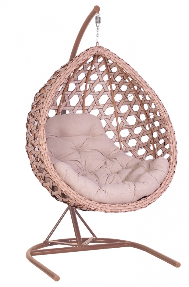 Кресло-кокон Bella Vita Генри 1-мест с подушкой (1040x780x1170 мм) золотой дуб