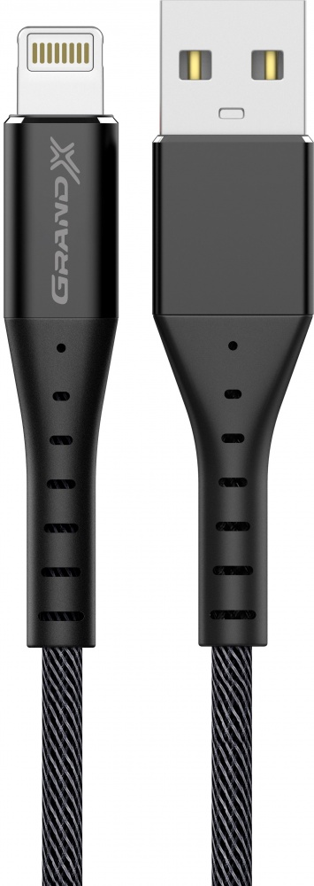 Кабель Grand-X USB-Lightning 1,2 м чорний (FL-12)