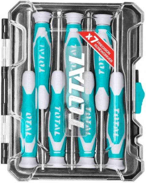 Набор отверток Total для точных работ 7 шт. SL 2.0 / 2.5 / 3.0 PH 00 / 0 T 6 / 8×50 мм THT250726