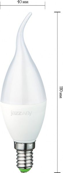 Лампа светодиодная Jazzway PLED-SP 9 Вт CA37 матовая E14 220 В 3000 К 2859518 