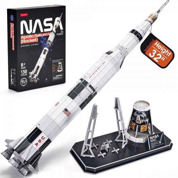 3D-пазл CubicFun Трехмерная головоломка-конструктор NASA РАКЕТА Аполон САТУРН-5 DS1059h