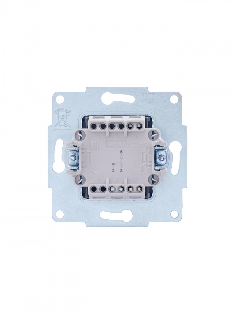 Выключатель проходной одноклавишный Lezard Vesna белый 742-0288-105