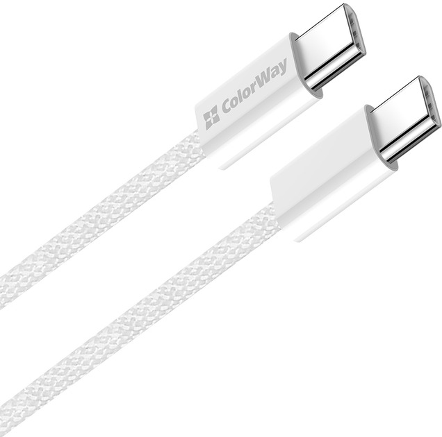 Кабель ColorWay Type-C - Type-C (braided cotton) (PD Fast Charging 60W) 3.0А 1 м сірий (CW-CBPDCC061-GR)
