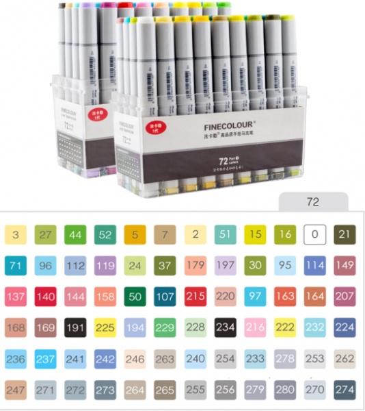 Набор двусторонних маркеров FINECOLOUR Sketchmarker 72 цвета EF100-TB72 разноцветный 
